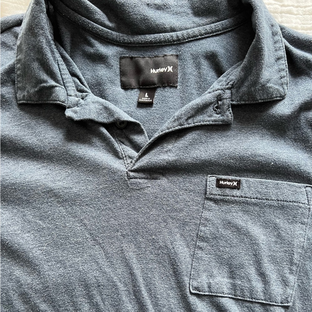 Hurley blue button up t shirt